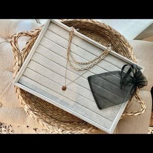 White House Black Market- Triple Strand Necklace -Gold